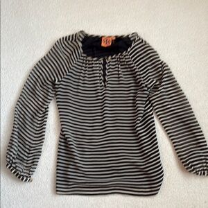 Tory Burch Black and White Striped Top